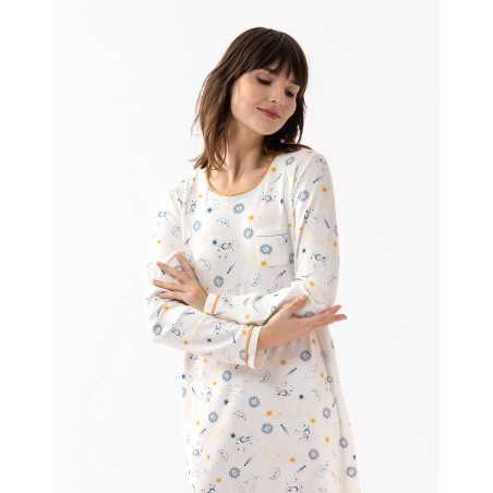 Cotton Sleepshirt C Leste Ecru Lingerie Le Chat