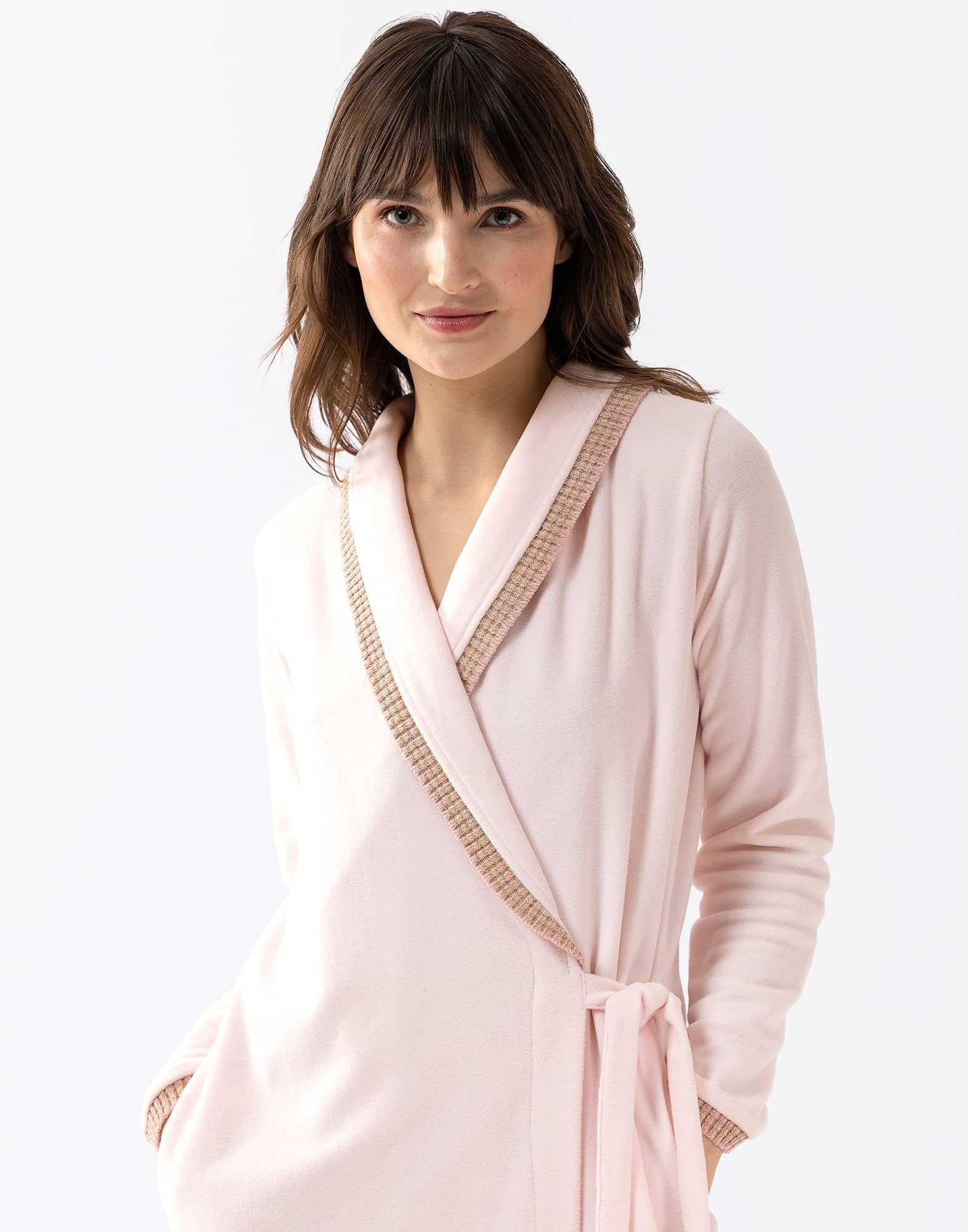 Microfleece Bathrobe Comfy Rosewood Lingerie Le Chat