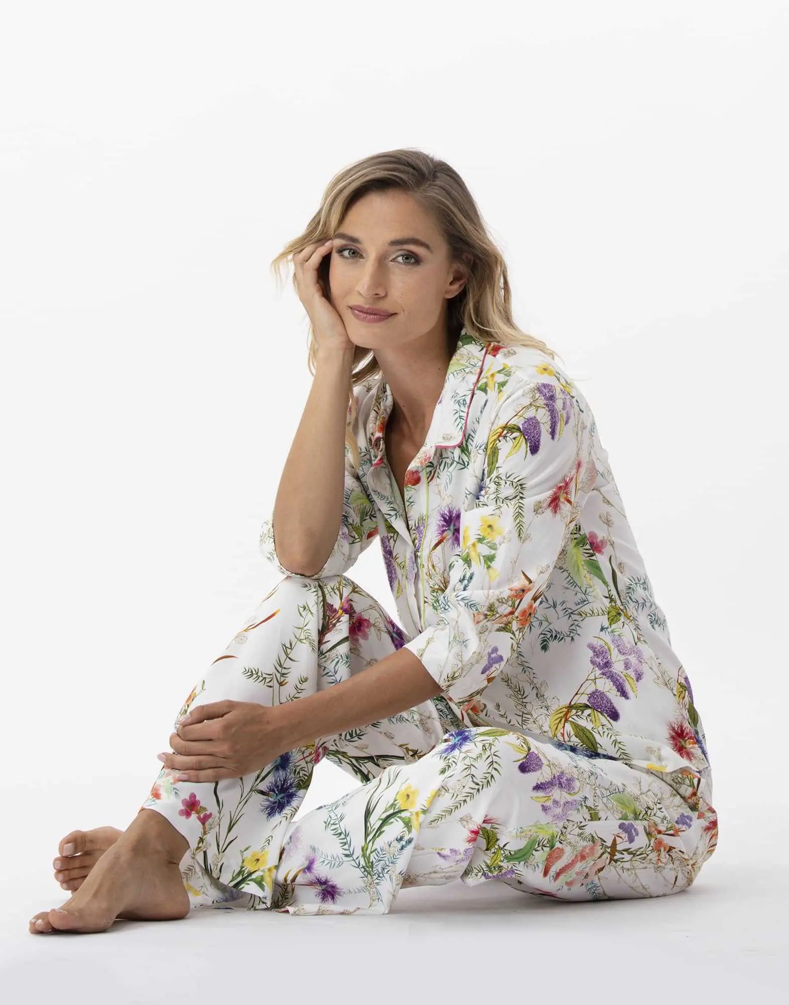 Pyjama Imprim Fleurs En Viscose Riviera Multico Lingerie Le