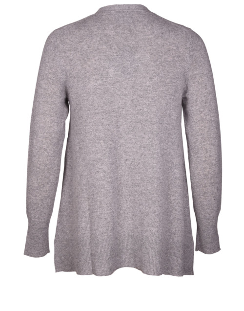 Buttoned cardigan 100% CASHMERE Grey fleck