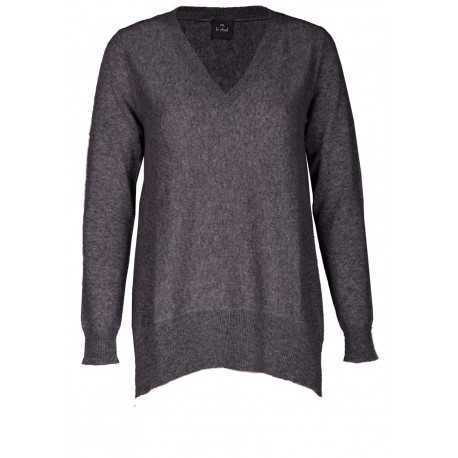 100% CASHMERE CARDIGAN dark grey