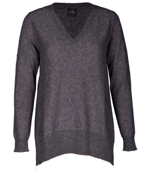 100% CASHMERE CARDIGAN dark grey