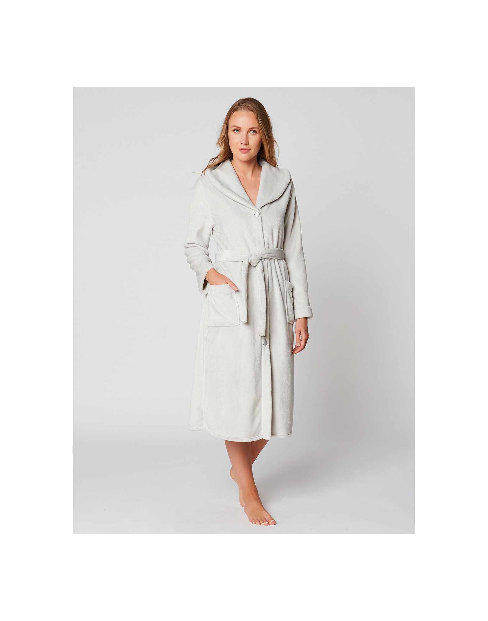 Button down shop dressing gown