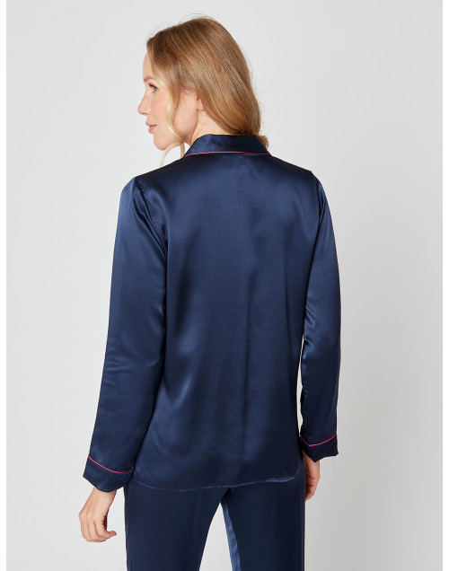 Silk pyjamas 206 Navy blue