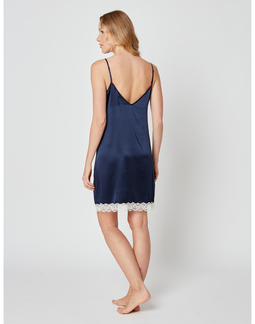 Silk nightdress 203 Navy blue