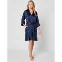 Silk kimono 260 Navy Blue