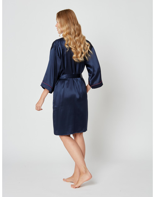 Silk kimono 260 Navy Blue