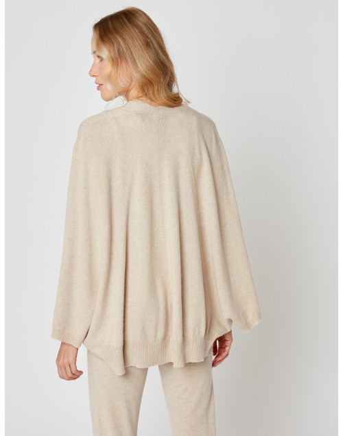 Poncho en cachemire camel