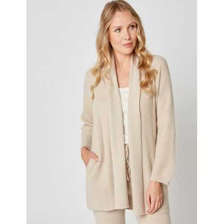 Shawl-collar jacket CACHE 007 in camel  - Lingerie le Chat