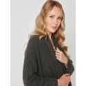 Cashmere shawl-collar jacket CACHE 007 in slate grey - Lingerie le Chat