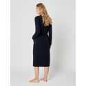 Cashmere bathrobe in navy blue  - Lingerie le Chat