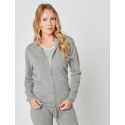 Hooded zip-front jacket CACHE 002 in grey fleck - Lingerie le Chat