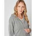 Hooded zip-front jacket CACHE 002 in grey fleck - Lingerie le Chat