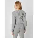 Hooded zip-front jacket CACHE 002 in grey fleck - Lingerie le Chat