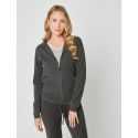 Hooded zip-front jacket CACHE 002 in slate grey - Lingerie le Chat