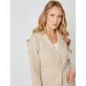 Cashmere bathrobe with shawl collar and soft hood in camel - Lingerie le Chat