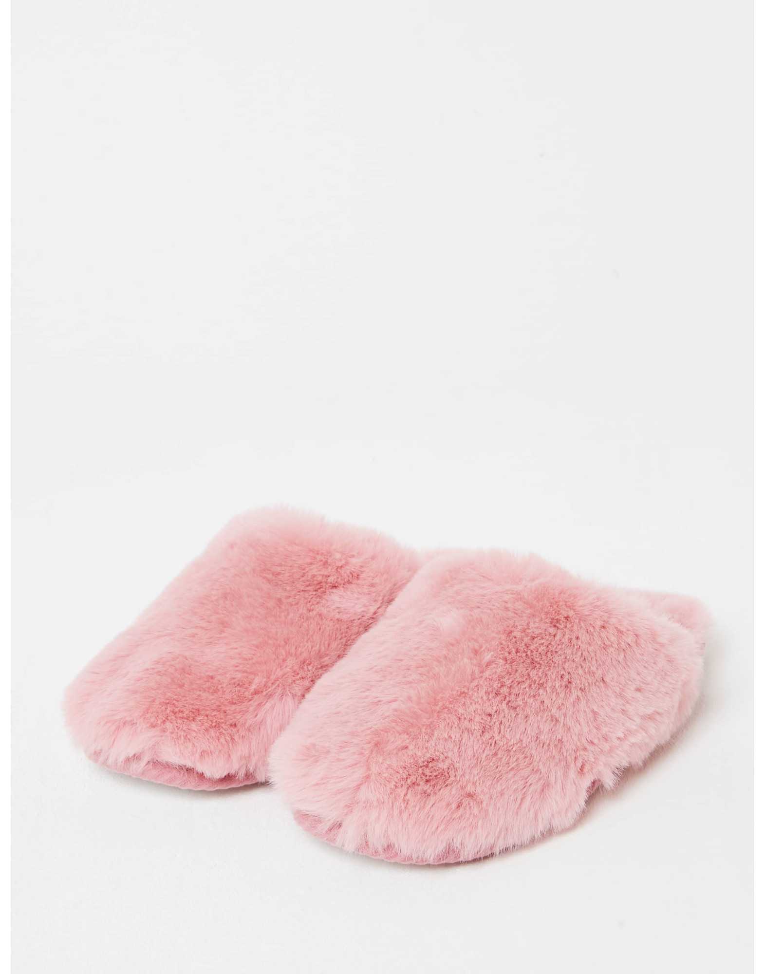 Mules en peluche ESSENTIEL H97A rose  | Lingerie le Chat