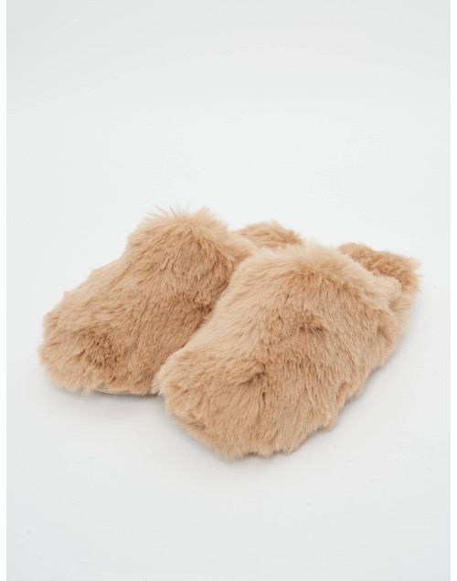 Fleece mules ESSENTIEL H97A nougat