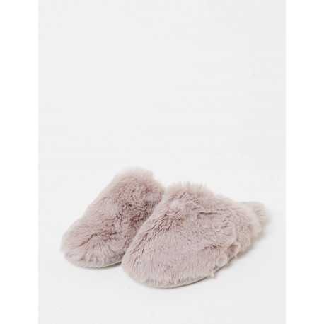 Mules en peluche ESSENTIEL H97A gris | Lingerie le Chat