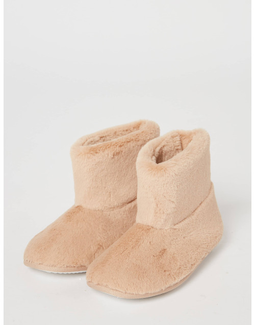 Chaussons boots en peluche ESSENTIEL H99A nougat