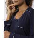 Chemise de nuit en coton modal LES INTEMPORELLES A01 marine