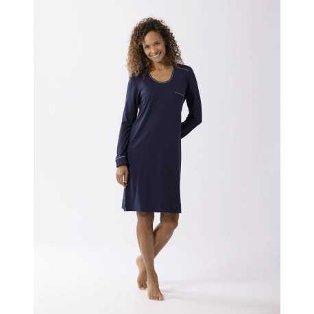 Cotton-modal nightshirt LES INTEMPORELLES A01 navy blue