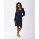 Cotton-modal nightshirt LES INTEMPORELLES A01 navy blue