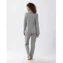 Button-front cotton-modal pyjamas LES INTEMPORELLES A06 grey fleck