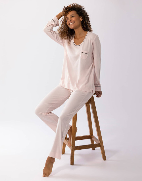 Pyjama en coton modal LES INTEMPORELLES A02 bois de rose