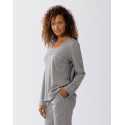 Cotton-modal pyjamas LES INTEMPORELLES A02 grey fleck