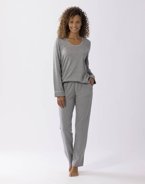 Pyjama en coton modal LES INTEMPORELLES A02 gris chiné