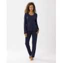 Cotton-modal pyjamas LES INTEMPORELLES A02 navy blue