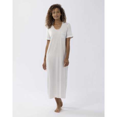 Short-sleeved cotton-modal nightshirt LES INTEMPORELLES A11 ecru