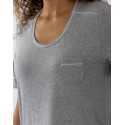 Chemise de nuit manches courtes en coton modal LES INTEMPORELLES A11 gris chiné