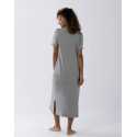 Short-sleeved cotton-modal nightshirt LES INTEMPORELLES A11 grey fleck