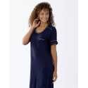 Short-sleeved cotton-modal nightshirt LES INTEMPORELLES A11 navy blue