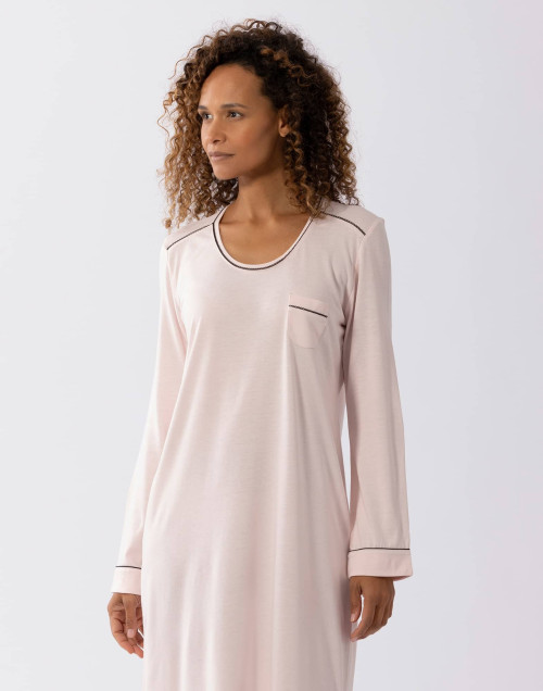 Chemise de nuit en coton modal LES INTEMPORELLES A01 bois de rose