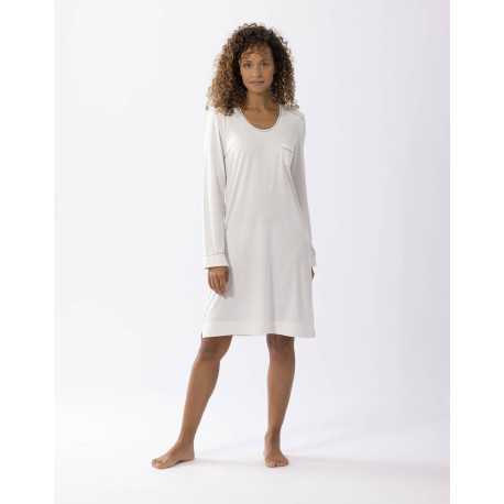 Chemise de nuit en coton modal LES INTEMPORELLES A01 écru