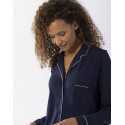 Button-front cotton-modal pyjamas LES INTEMPORELLES A06 navy blue