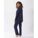 Button-front cotton-modal pyjamas LES INTEMPORELLES A06 navy blue