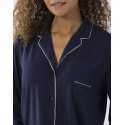 Button-front cotton-modal pyjamas LES INTEMPORELLES A06 navy blue