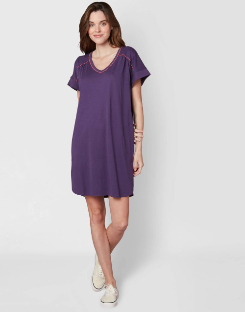 Kaftan in cotton modal CASSANDRE 541 blueberry