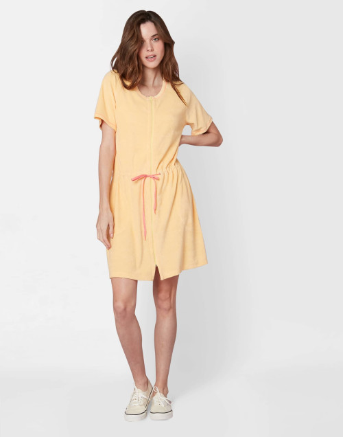 Zip-front terry-cloth dress CASSANDRE 543 honey