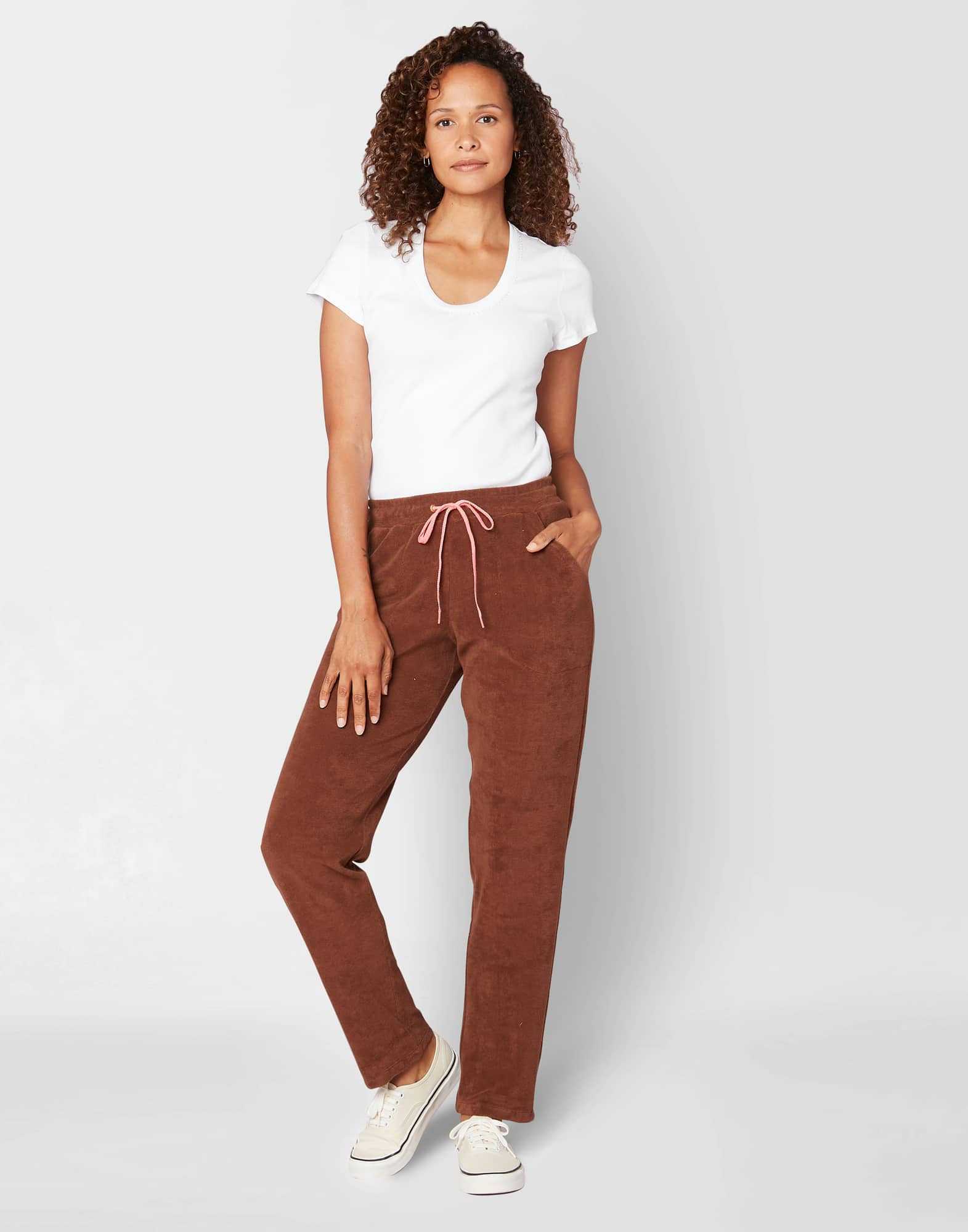 Pantalon en bouclette éponge CASSANDRE 580 choco