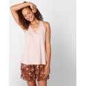 Pyjama short imprimé coton modal et viscose CASAMANCE 500 choco/rose