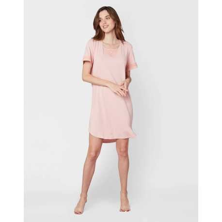 Chemise de nuit en coton modal CASAMANCE 501 rose