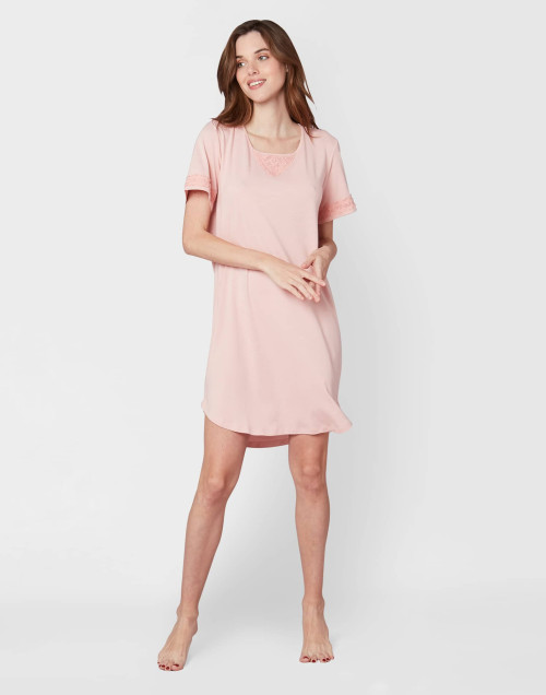 Chemise de nuit en coton modal CASAMANCE 501 rose