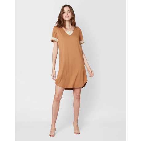 Chemise de nuit en coton modal CASAMANCE 501 caramel