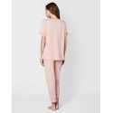 Cropped pyjamas in cotton modal CASAMANCE 502 rose