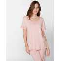 Pyjama pantacourt en coton modal CASAMANCE 502 rose